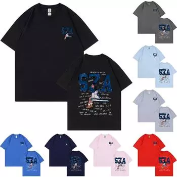 Футболка унисекс, повседневный свободный топ, удобная футболка с круглым вырезом L чёрный