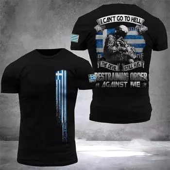 Футболка унисекс с 3D-принтом для полевых сил специального назначения Ближнего Востока 2024 года, короткий рукав, круглый воротник, свободный уличный быстросохнущий топ S белый