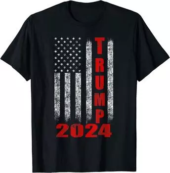 Футболка унисекс с американским флагом Trump 2024