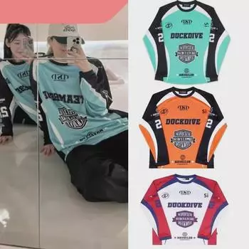 Футболка унисекс с длинными рукавами и принтом в стиле ретро-американской стрит-танцевальной тематики M чёрный