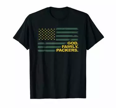 Футболка унисекс с флагом God Family Packers Pro Us