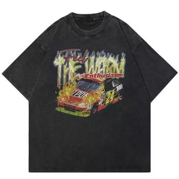 Футболка унисекс с графическим принтом Speed Car 2024 Streetwear