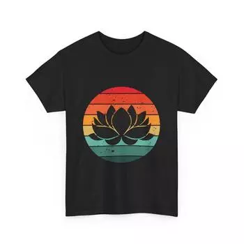 Футболка унисекс с изображением цветка лотоса в стиле ретро XXXL