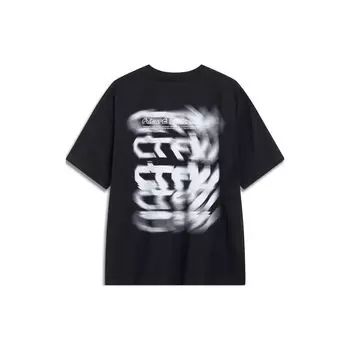 Футболка унисекс с коротким рукавом и круглым вырезом Li Ning CF Letter Print, черная, AHST739-1 S