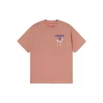 Футболка унисекс с коротким рукавом и круглым вырезом Li Ning CF Sports Lifestyle Series с принтом в виде граффити и буквами, песочно-оранжевого цвета AHSS589-4 XL