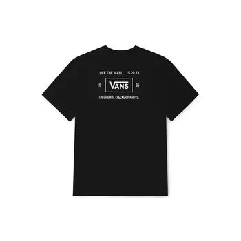 Футболка унисекс с коротким рукавом и круглым вырезом, логотипом Vans, надписью «Письмо», черная VN0A5F2KBLK S