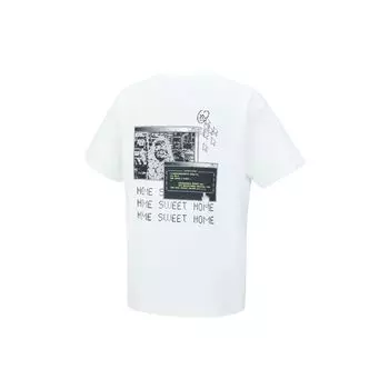 Футболка унисекс с коротким рукавом и круглым вырезом с принтом Li Ning Pattern Park Back, белая AHST143-1 XL