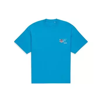 Футболка унисекс с коротким рукавом и круглым вырезом Li Ning X League Of Legends Collaboration Pool Party Series с принтом из мультфильмов, топы ярко-синего цвета AHST865-2 M
