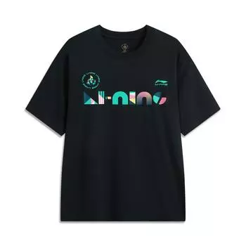 Футболка унисекс с коротким рукавом и принтом в виде буквы Li Ning Sports Trend Series, удобная, дышащая, с принтом в виде буквы AHSUC29-3 XS