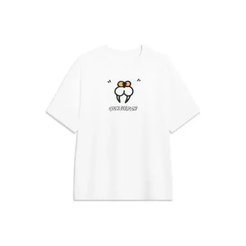 Футболка унисекс с коротким рукавом и принтом Monster Childish Expression от Li Ning CF Series, свободная, белая, AHST863-2 3XL