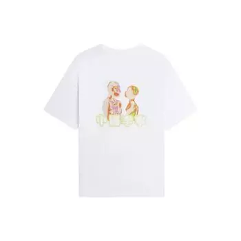 Футболка унисекс с коротким рукавом и принтом Li Ning, свободная, стандартная, белая AHSSE67-1 XL