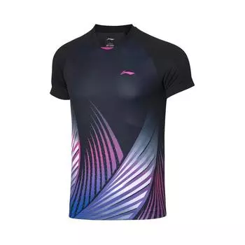 Футболка унисекс с коротким рукавом Li Ning Badminton Series Quick-Dry, черная AAYS635-1 M