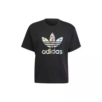 Футболка унисекс с короткими рукавами Adidas Originals Trefoil Love Unites, черные топы HE2520 L