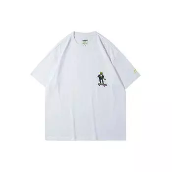 Футболка унисекс с круглым вырезом и принтом из мультфильма Li Ning X Disney Muppets Comet Collection, свободная, белая AHSR845-1 L