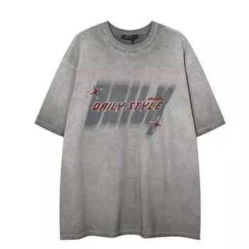 Футболка унисекс с надписью «Both Sides Letters» в уличном стиле, хлопковая футболка большого размера с короткими рукавами S серый