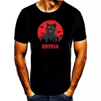 Футболка унисекс с принтом Cat Zilla Godzilla Cat S