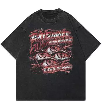 Футболка унисекс с рисунком Heaven Eyes Streetwear 2024 S чёрный
