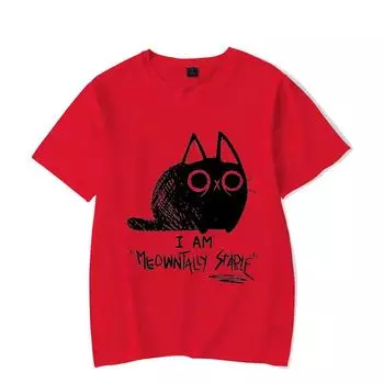 Футболка унисекс с рисунком кота Футболка с рисунком кота S