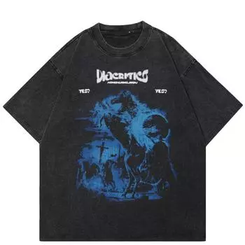 Футболка унисекс с рисунком в стиле ретро 2024 года S чёрный