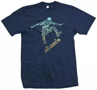 Футболка унисекс Skater Camiseta Skate Skateboard Camisa Opciones de Unisex