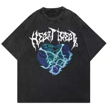 Футболка унисекс Streetwear Lightning Heart 2024 S чёрный
