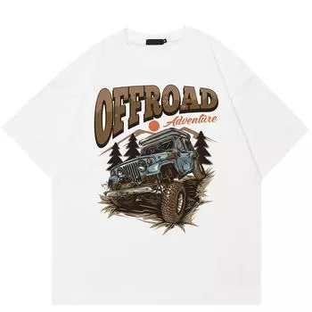 Футболка унисекс Streetwear Off Road Car M белый