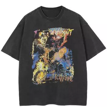 Футболка унисекс свободного покроя с принтом «Темный воин» в стиле ретро S чёрный