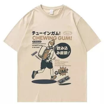 Футболка унисекс в стиле хип-хоп, уличная футболка, японская футболка с кандзи, летняя футболка с короткими рукавами 2023, хлопковые футболки в стиле Харадзюку