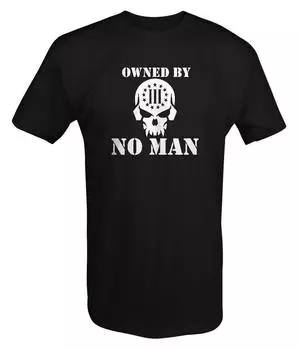 Футболка унисекс в стиле милитари Owned By No Man Skull 3% Independent S