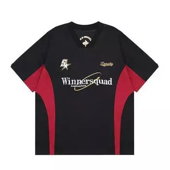 Футболка унисекс в стиле ретро с V-образным вырезом и короткими рукавами, повседневная 2XL синий