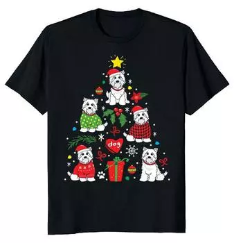Футболка унисекс Westie Dog Christmas Tree S