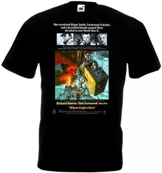 Футболка унисекс «Where Eagles Dare V5», черный постер фильма