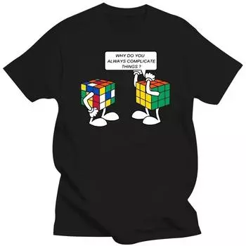 Футболка унисекс, высокое качество, 100% хлопок, интересный принт в виде кубика Рубика, летняя повседневная крутая свободная футболка с круглым вырезом, топы унисекс, унисекс