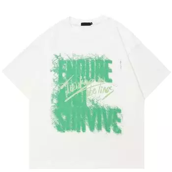 Футболка унисекс Y2K в стиле уличной моды с граффити и надписями M белый