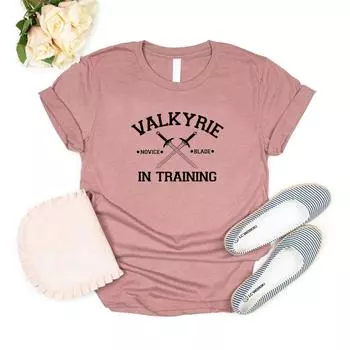 Футболка Valkyrie In Training Футболка Sarah J Maas Футболка ACOTAR Night Court Bookish Gift Женские футболки Летние футболки с графическим принтом S