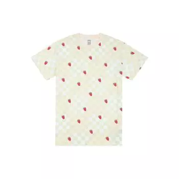 Футболка Vans Checkerboard Strawberry Print Crew Neck Short Sleeve T-Shirt Women T Shirts Light-Green VN00091QC1A M