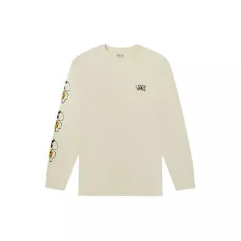 Футболка Vans Micro Dazed Egg Fun Print Casual с круглым вырезом и длинными рукавами, спущенными плечами, унисекс, цвет белый VN0A5E3LZ6K XL