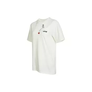 Футболка Vans Solid Color Fun Print Logo с круглым вырезом и коротким рукавом для женщин, топы белого цвета VN0A7YHCFS8 XL