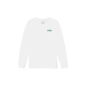 Футболка Vans X One Piece Straw Hat Pirates Character Letter Print с длинным рукавом для женщин, топы белого цвета VN00038BWHT M