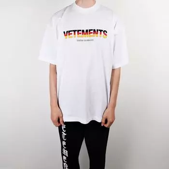 Футболка Vetements с коротким рукавом Bundes Logo Round White UA52TR290G