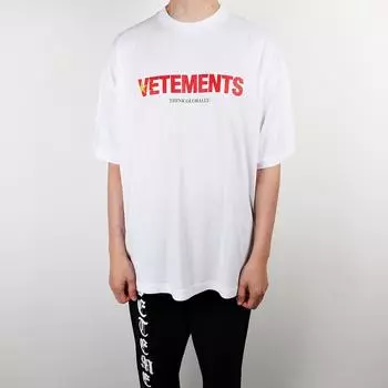 Футболка Vetements с коротким рукавом и логотипом Five Star, круглая белая UA52TR290C