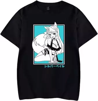 Футболка Vtuber Silvervale для косплея с 3D-принтом Harajuku, женская летняя футболка с коротким рукавом Kawaii S