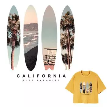 Футболка в калифорнийском стиле, термопереносные наклейки, модные аксессуары «сделай сам», одежда, железная нашивка для одежды