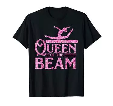Футболка в подарок гимнастке-болельщице Queen Of The Beam Cool чёрный