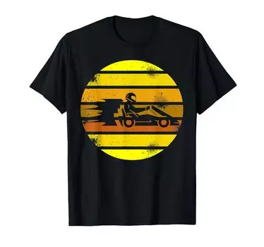 Футболка в подарок гонщику Go Kart Retro Kart Lover Racing чёрный