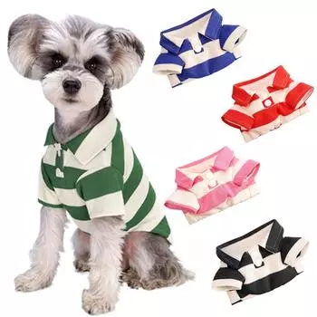 Футболка в полоску для домашних животных, летняя одежда для собак XS–4XL для маленьких и больших собак, футболка для кошек, костюмы для чихуахуа, рубашки для йоркширских овчарок XS