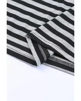 Футболка в полоску с рукавами-бабочками Azura Exchange S чёрный