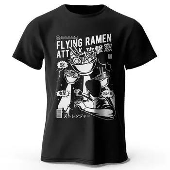 Футболка в стиле аниме с принтом в стиле Харадзюку из 100% хлопка, легкая футболка с круглым вырезом и короткими рукавами, повседневная одежда унисекс XXXXL тёмно-синий