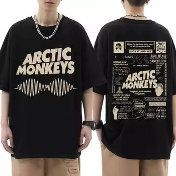 Футболка в стиле Arctic Monkeys - винтажная футболка с принтом «Список альбомов» для мужчин и женщин, хип-хоп, панк, футболки с коротким рукавом, уличная одежда S