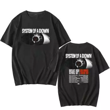 Футболка Wake Up South America Stadium Tour 2025 Футболка System of A Down Band Футболка из хлопка с круглым вырезом Высококачественная футболка XS песочный